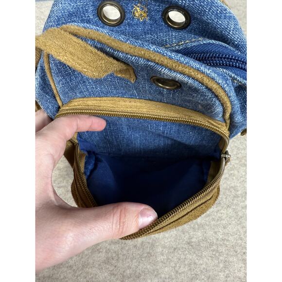 Y2K Youth Girls Denim Floral Embroidered Mini Crossbody Bag - Picture 4 of 8